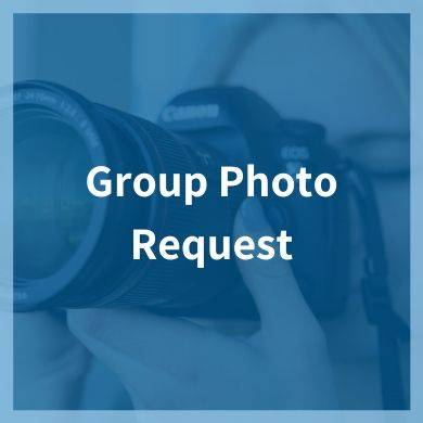 A button that leads to a landing page with information and a request form for all Group Photography Request needs.